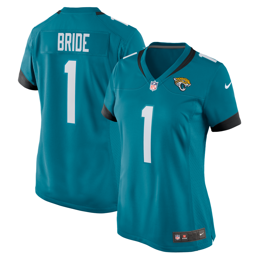 Number 1 Bride Jacksonville Jaguars Nike Women's Game Official Jersey - Teal