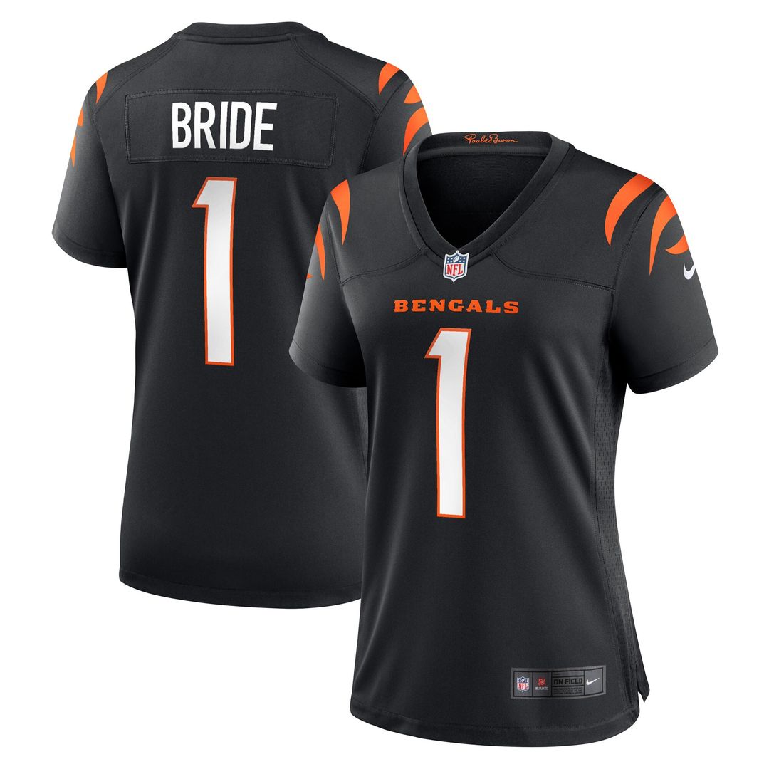 Number 1 Bride Cincinnati Bengals Nike Women's Game Official Jersey - Black