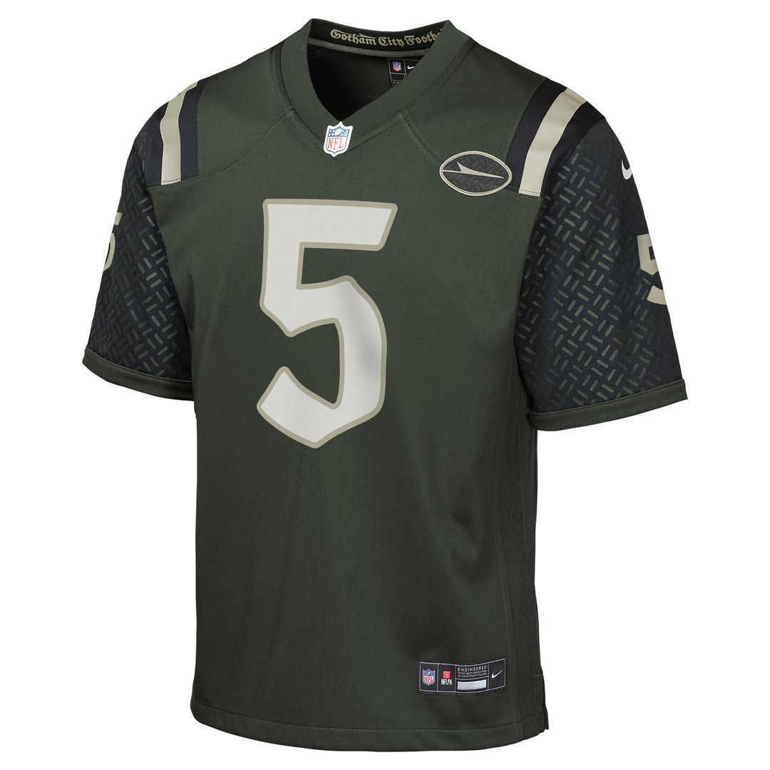 Garrett Wilson New York Jets Nike Youth 2025 Rivalries Collection Game Official Jersey - Gotham Green