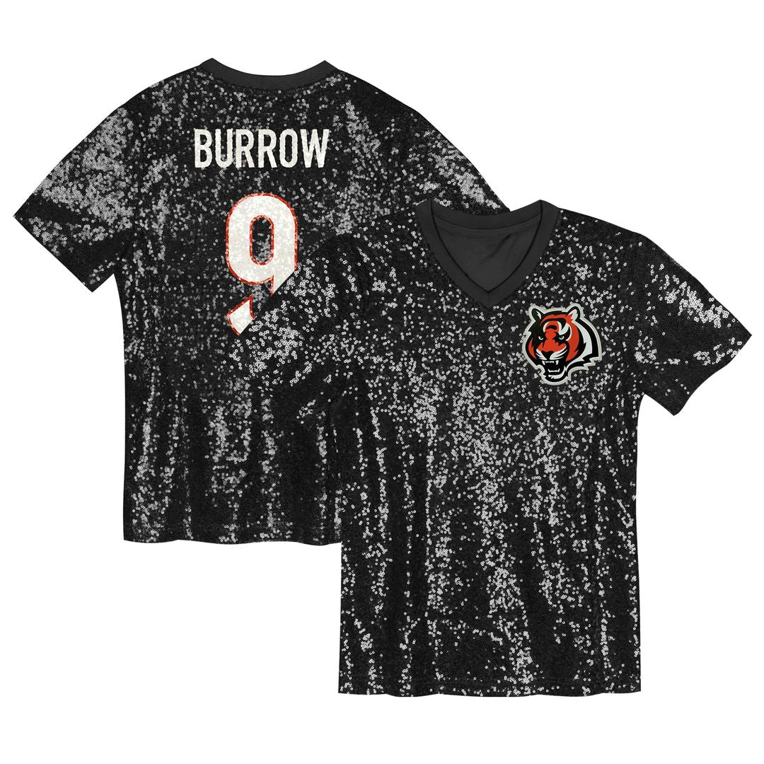 Joe Burrow Cincinnati Bengals Women's Player Name & Number V-Neck Fashion Official Jersey - Black