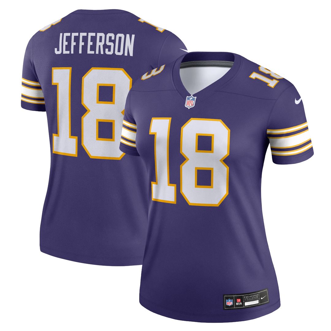 Justin Jefferson Minnesota Vikings Nike Women's Alternate Legend Player Performance Top - White