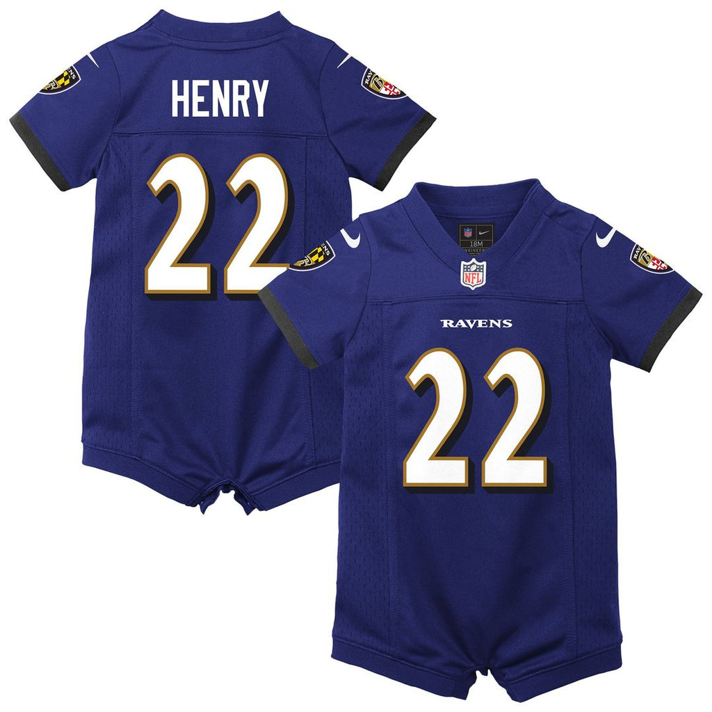 Derrick Henry Baltimore Ravens Nike Newborn & Infant Game Romper Official Jersey - Purple
