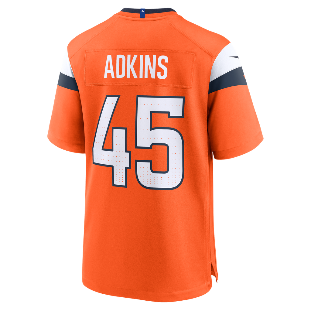 Nate Adkins Denver Broncos Nike Team Game Official Jersey -  Orange