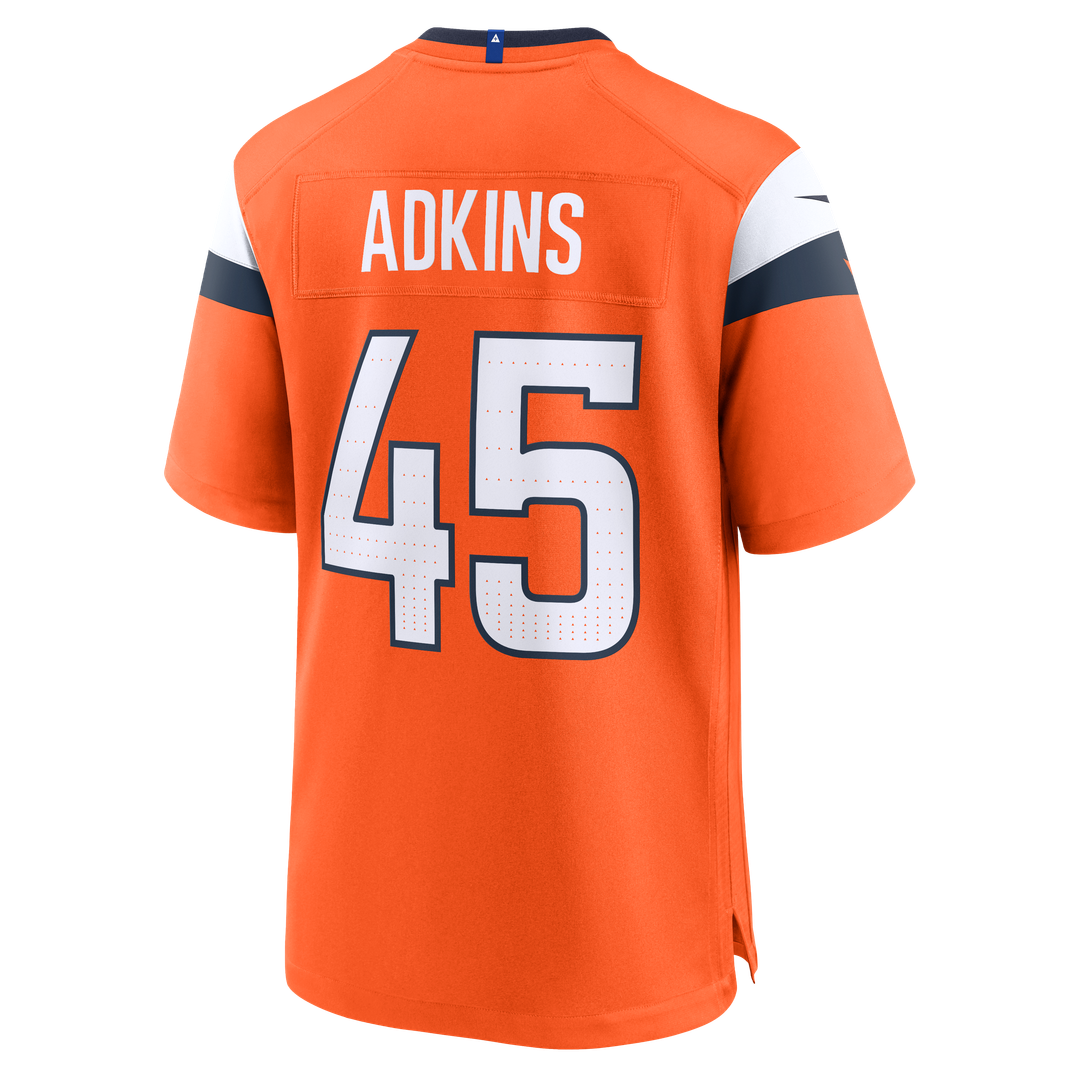 Nate Adkins Denver Broncos Nike Team Game Official Jersey -  Orange