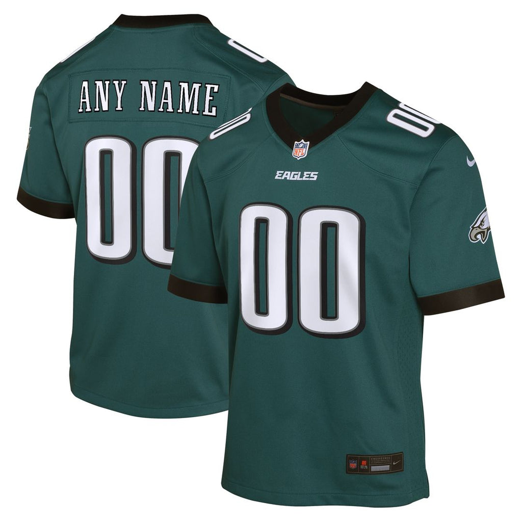 Philadelphia Eagles Nike Youth Custom Game Official Jersey - Midnight Green