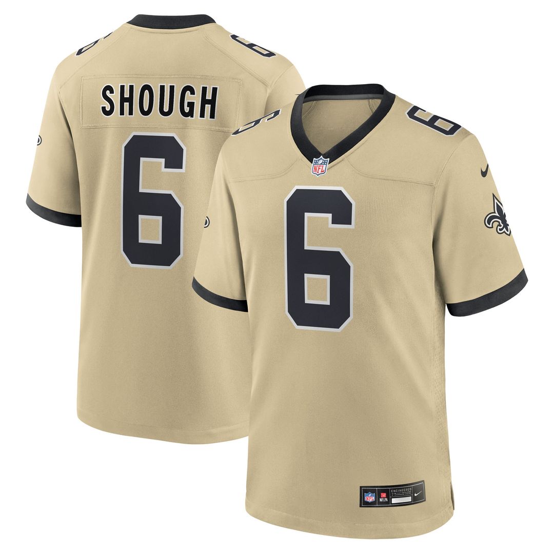 Tyler Shough New Orleans Saints Nike Game Official Jersey - Black
