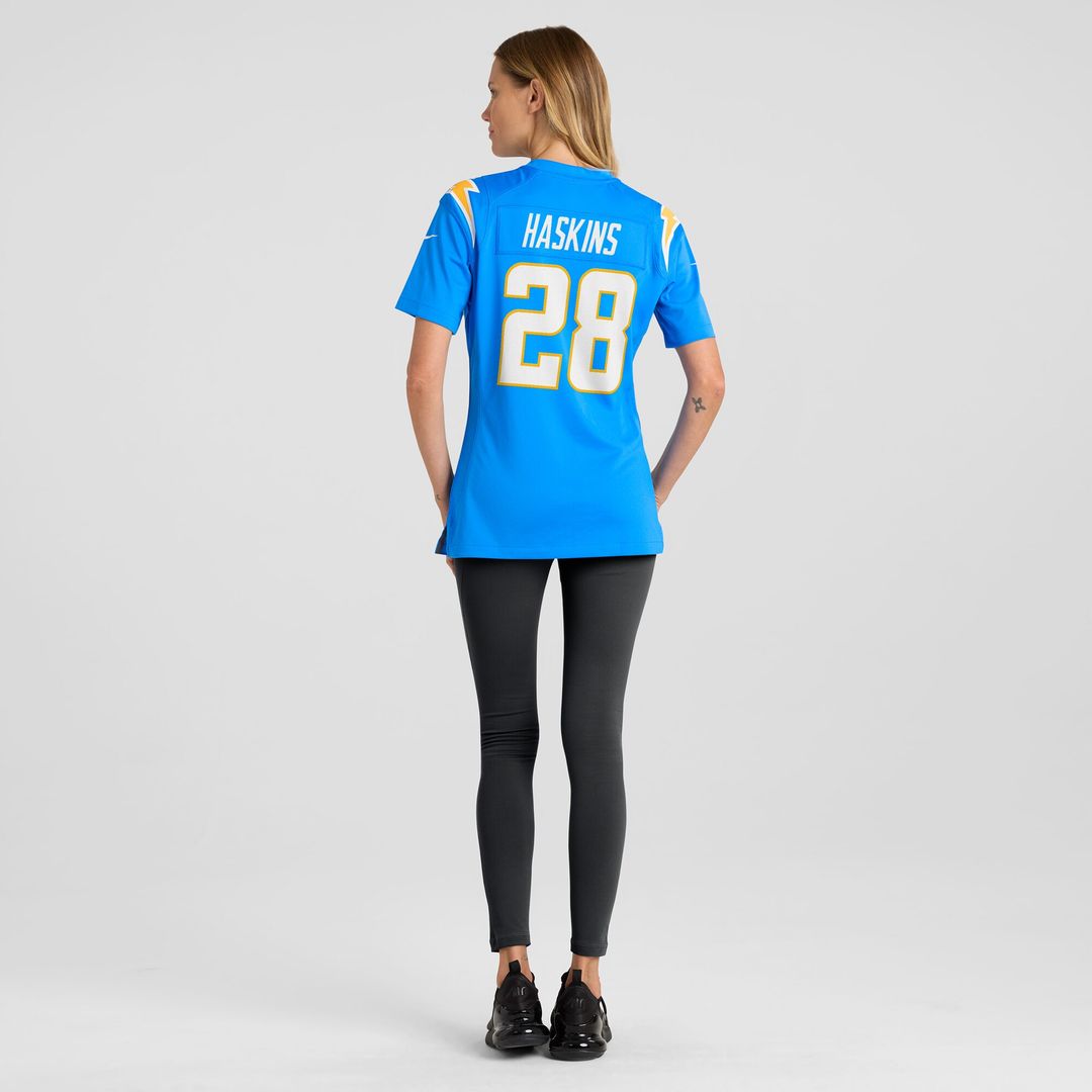 Hassan Haskins Los Angeles Chargers Nike Women's  Game Official Jersey -  Powder Blue