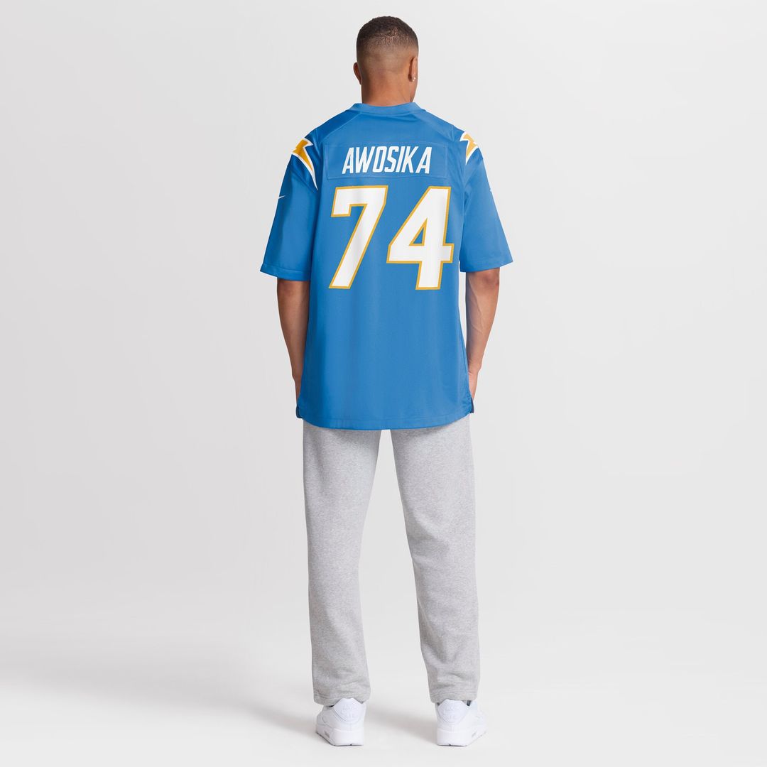 Kayode Awosika Los Angeles Chargers Nike Team Game Official Jersey -  Powder Blue