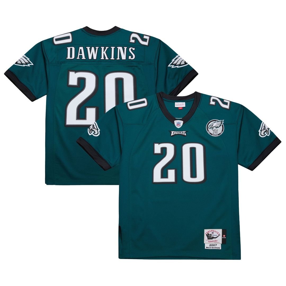 Brian Dawkins Philadelphia Eagles Mitchell & Ness 2007 Authentic Throwback Retired Player Official Jersey - Green