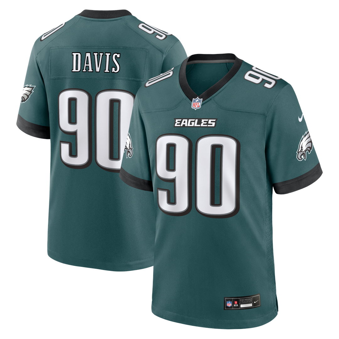 Jordan Davis Philadelphia Eagles Nike Team Game Official Jersey -  Midnight Green