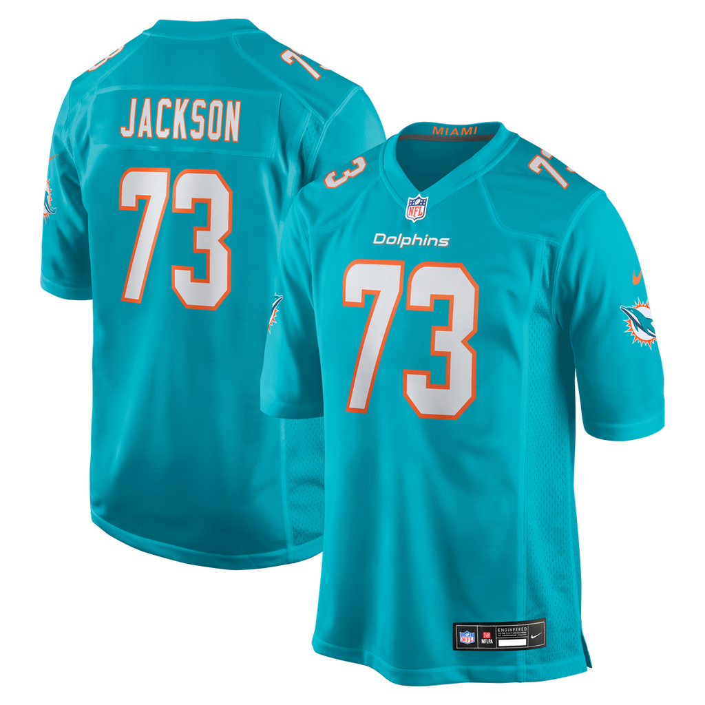Austin Jackson Miami Dolphins Nike Game Official Jersey - Aqua