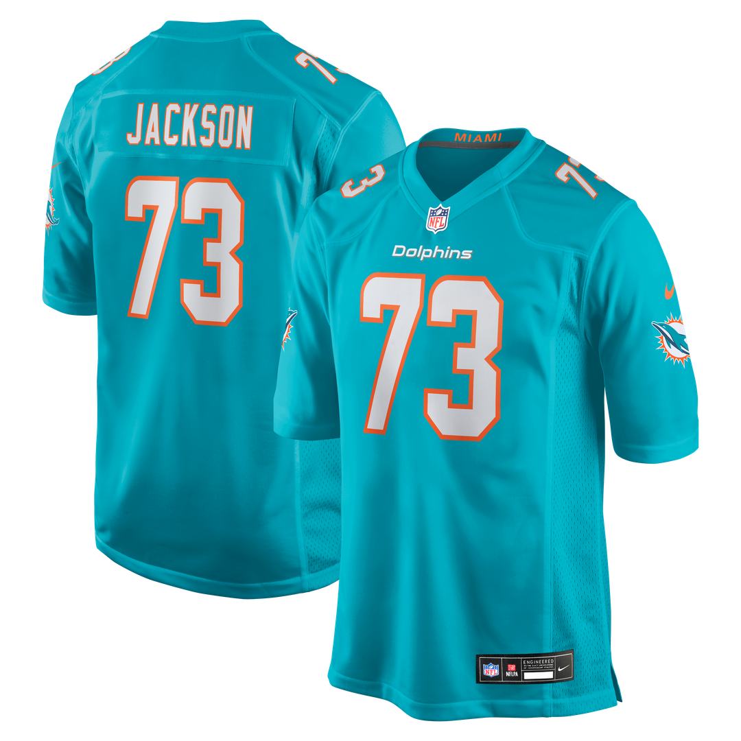 Austin Jackson Miami Dolphins Nike Game Official Jersey - Aqua