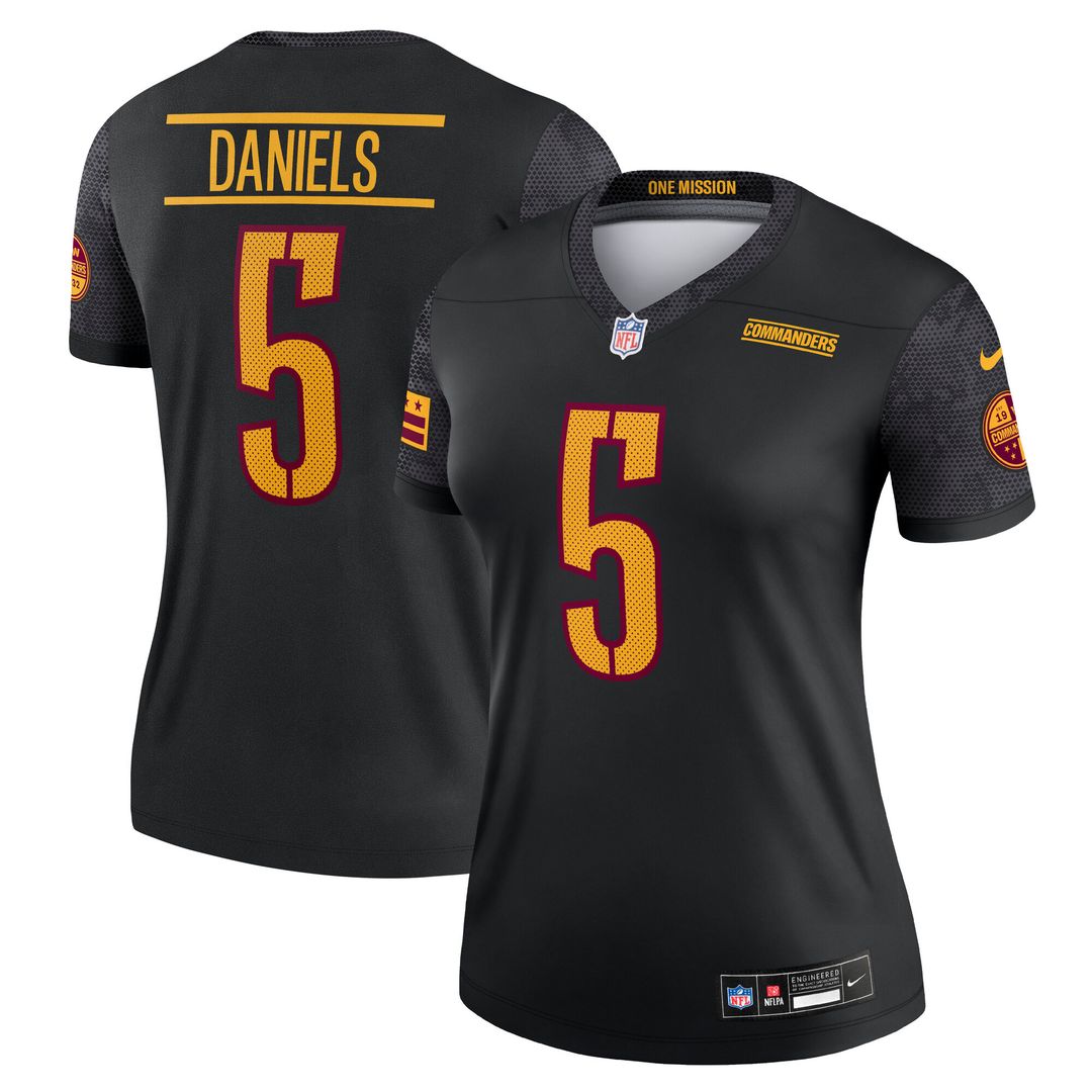 Jayden Daniels Washington Commanders Nike Women's Legend Player Performance Top -  Black