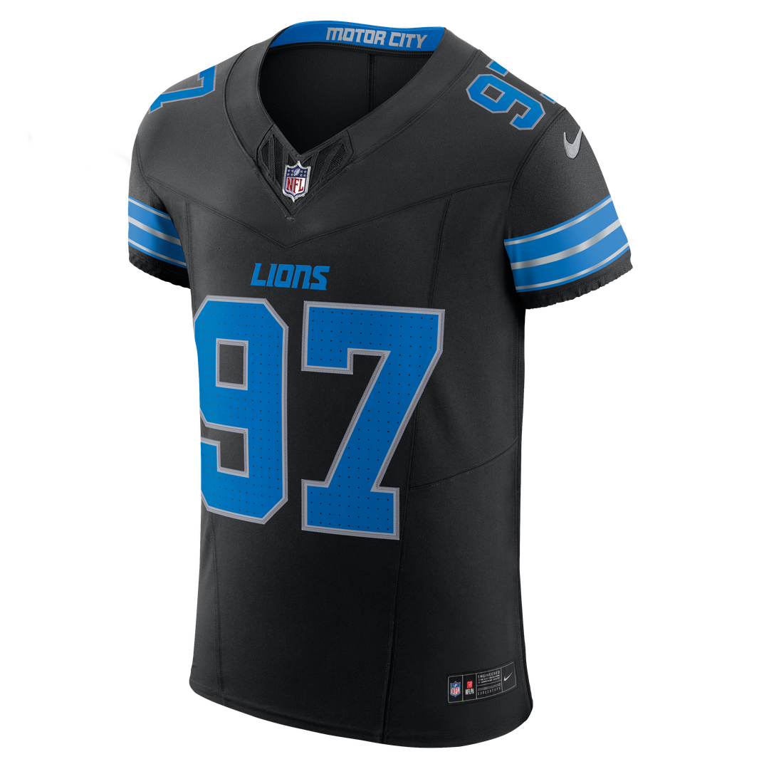 Aidan Hutchinson Detroit Lions Nike Alternate Vapor F.U.S.E. Elite Official Jersey - Black