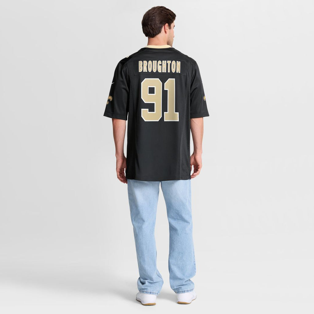 Vernon Broughton New Orleans Saints Nike Team Game Official Jersey -  Black
