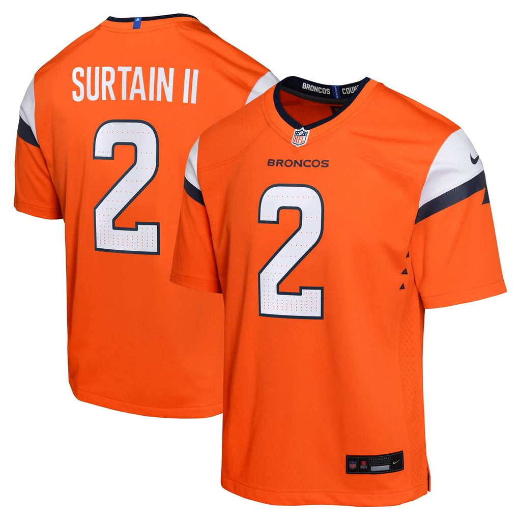Patrick Surtain II Denver Broncos Nike Youth Game Official Jersey - Orange