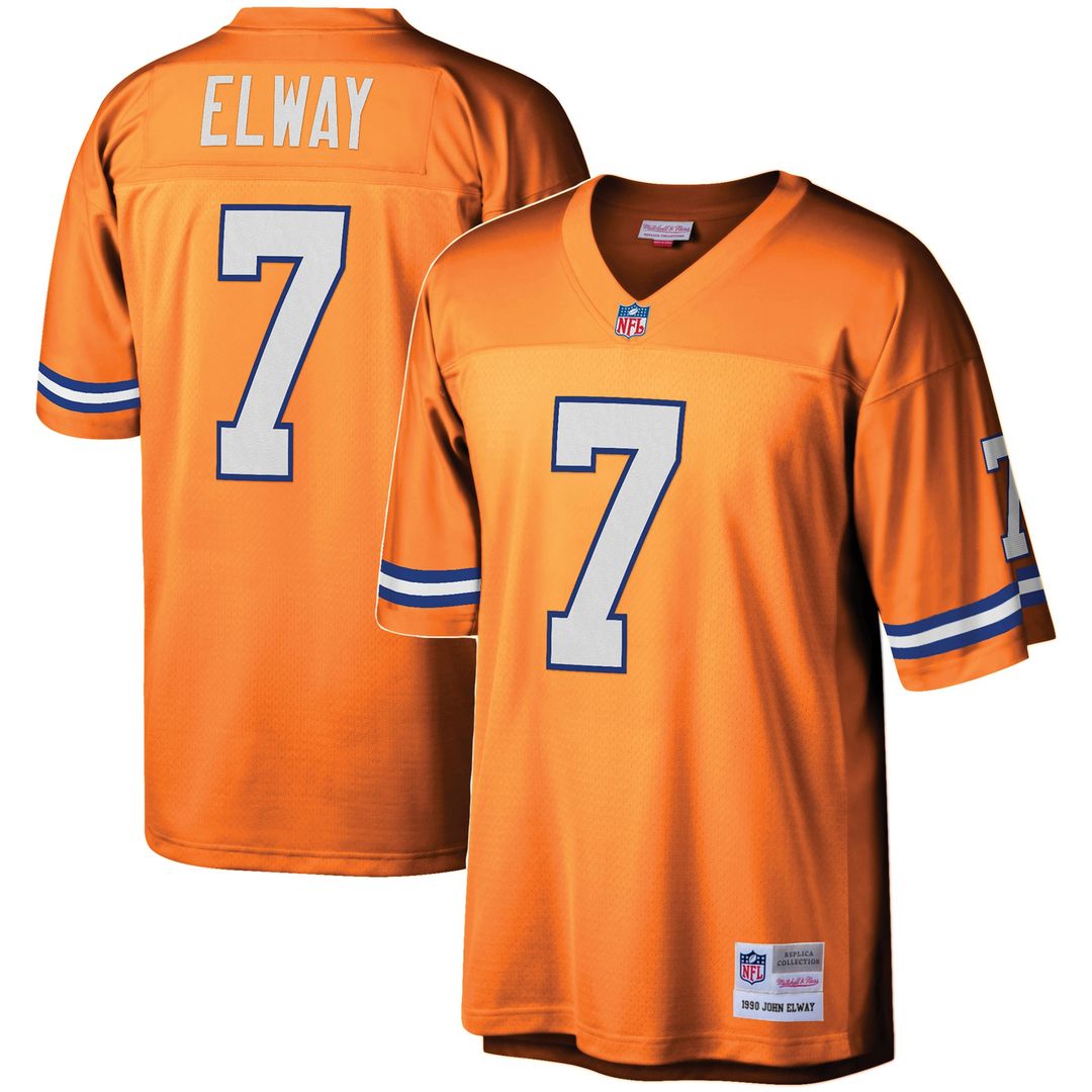 John Elway Denver Broncos Mitchell & Ness Youth 1990 Legacy Retired Player Official Jersey - Orange