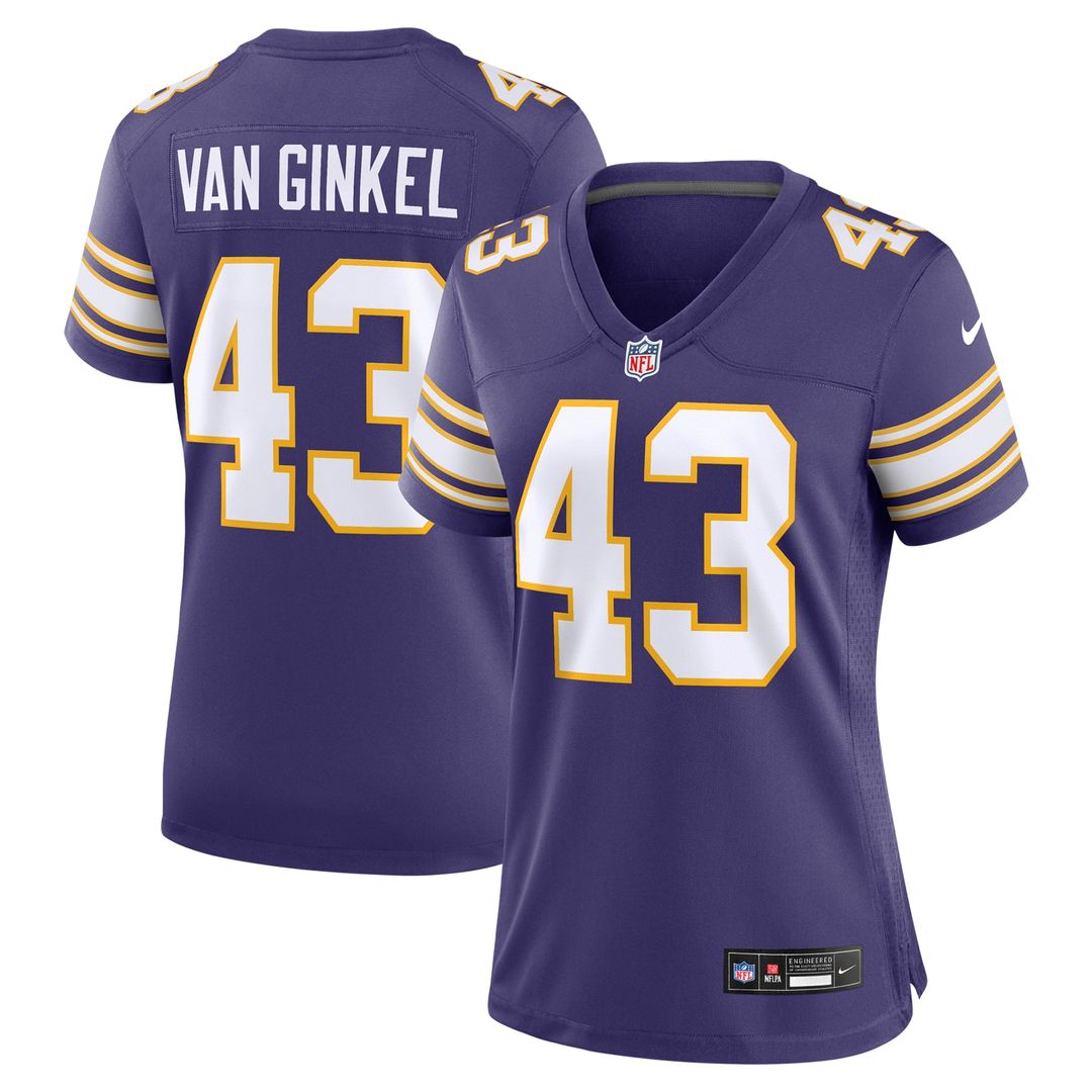 Andrew Van Ginkel Minnesota Vikings Nike Women's Alternate Game Jersey - Purple