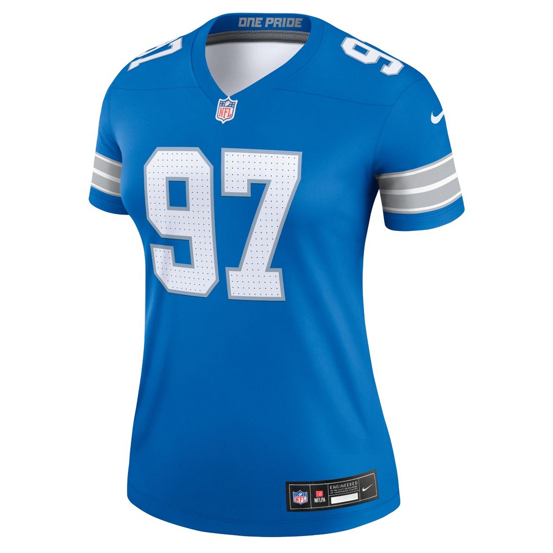 Aidan Hutchinson Detroit Lions Nike Women's Legend Player Performance Top - Blue