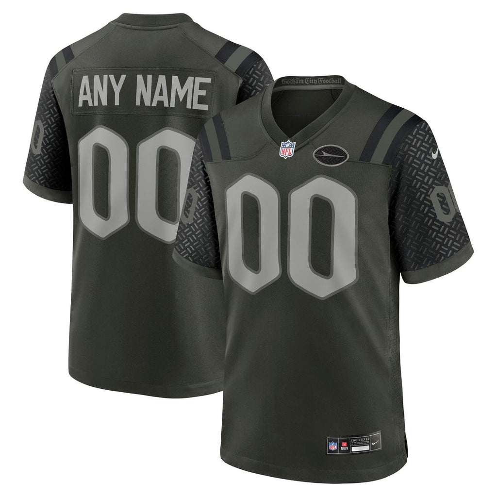 New York Jets Nike 2025 Rivalries Collection Custom Game Official Jersey - Gotham Green