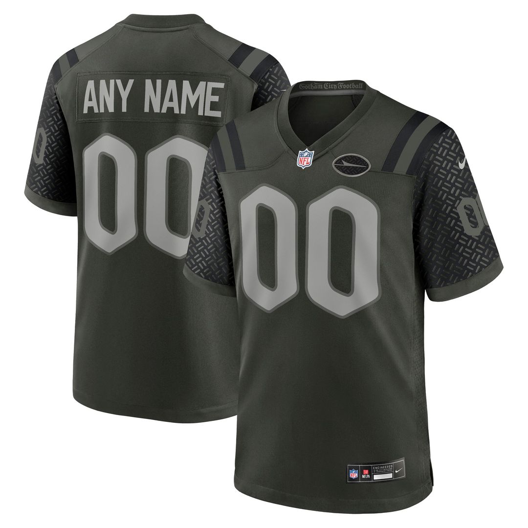 New York Jets Nike 2025 Rivalries Collection Custom Game Official Jersey - Gotham Green
