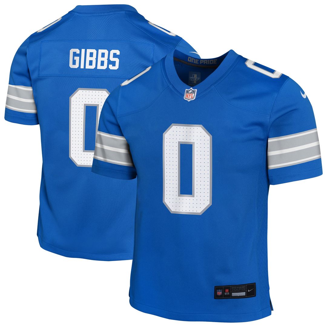 Jahmyr Gibbs Detroit Lions Nike Youth Game Jersey - Black