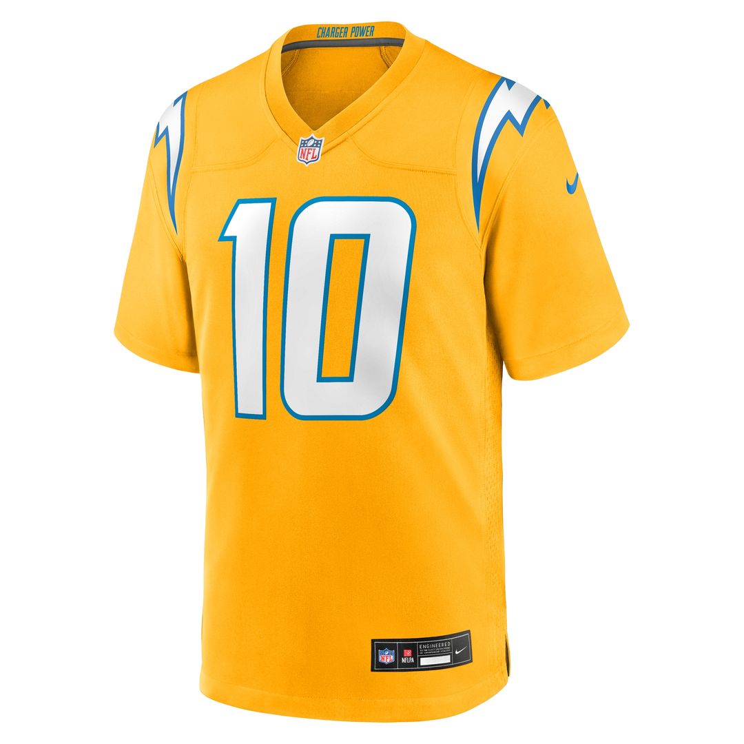 Justin Herbert Los Angeles Chargers Nike Alternate Charger Power Game Player Jersey - Gold