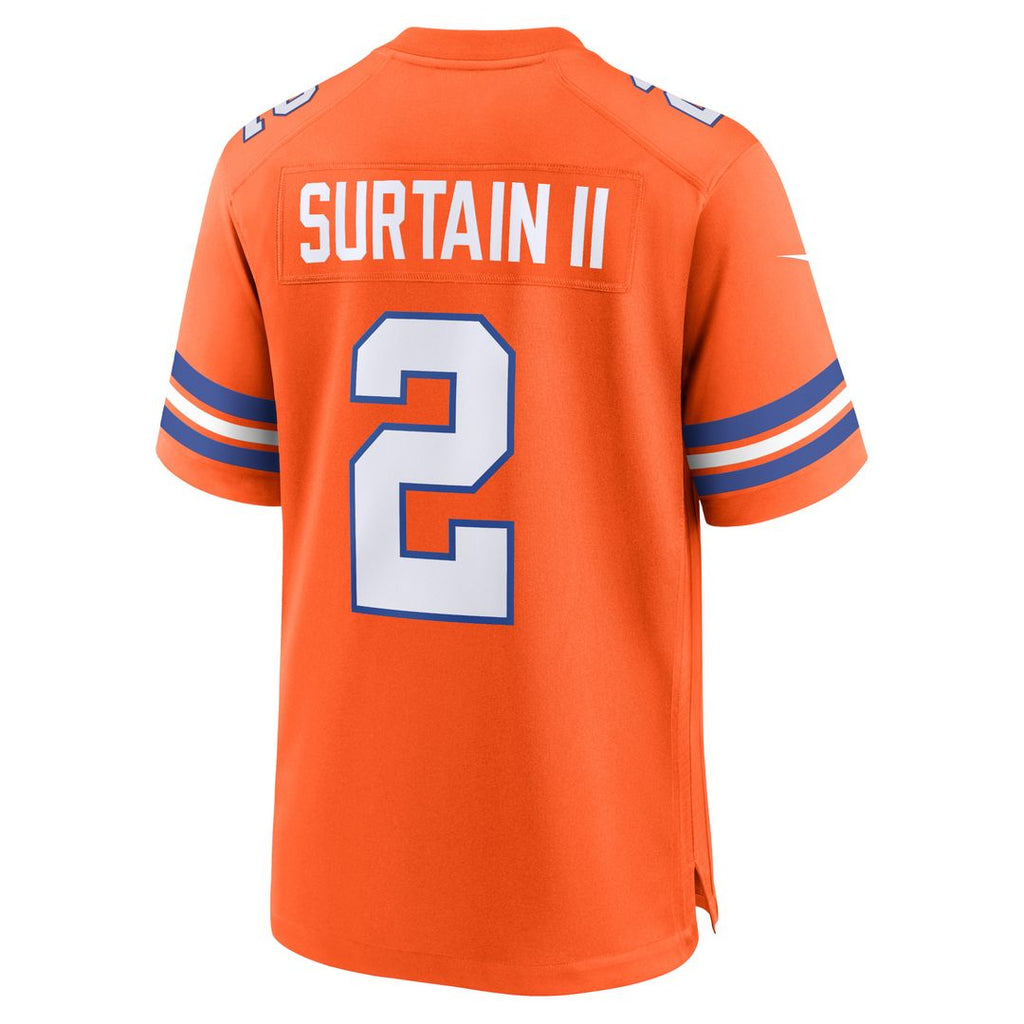 Patrick Surtain II Denver Broncos Nike Mile High Collection 1977 Throwback Player Game Official Jersey - Orange