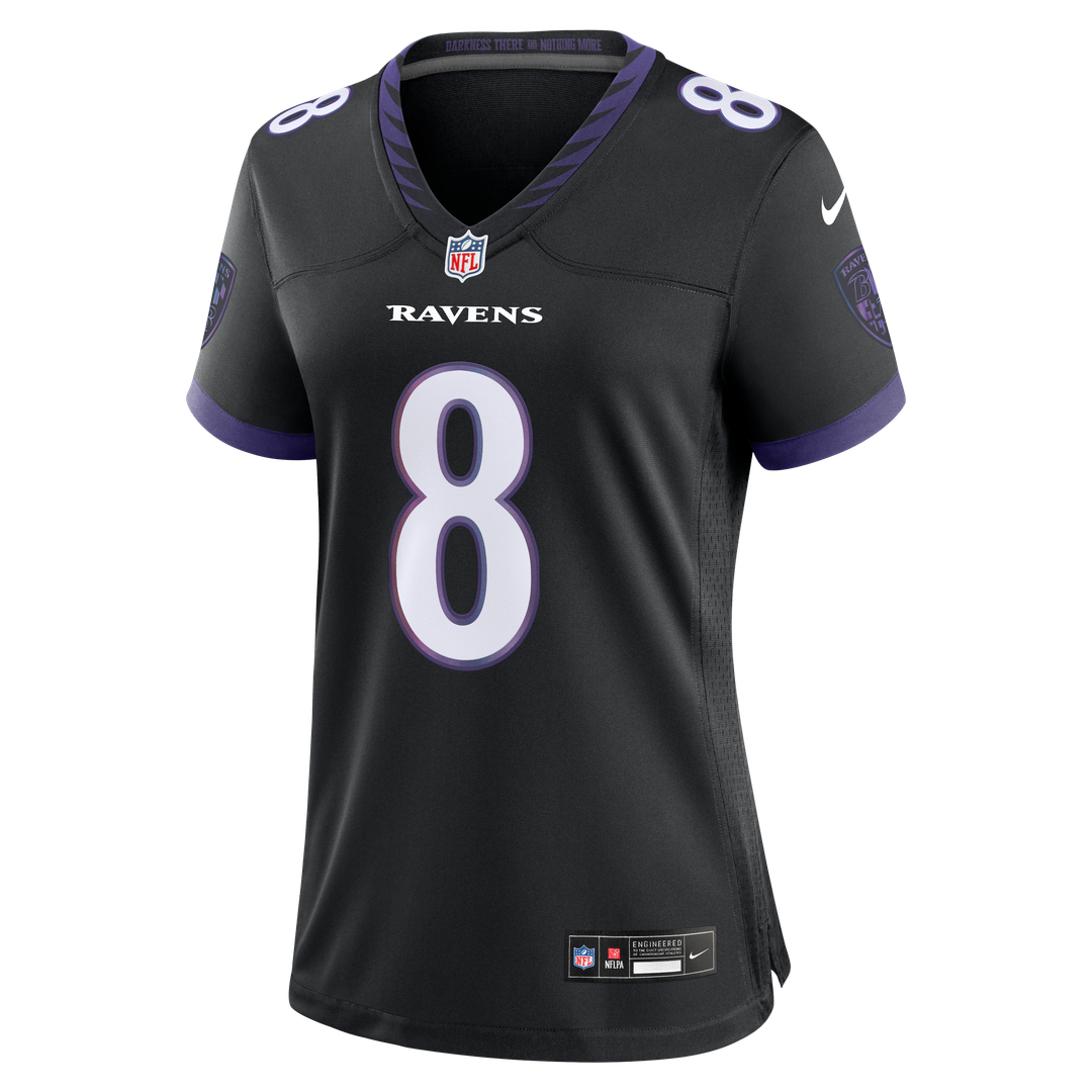 Lamar Jackson Baltimore Ravens Nike Women's Alternate Game Official Jersey - Black