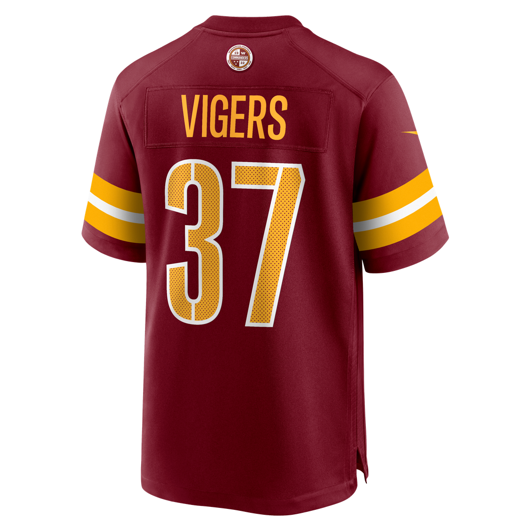 Car'lin Vigers Washington Commanders Nike Team Game Official Jersey -  Burgundy