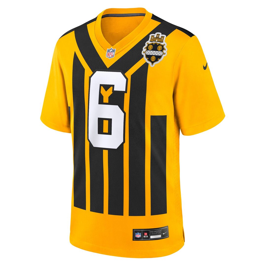 Patrick Queen Pittsburgh Steelers Nike Alternate 1933 Throwback Game Official Jersey - Gold