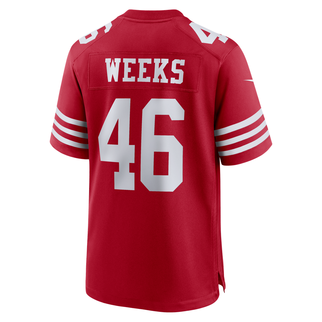 Jon Weeks San Francisco 49ers Nike Team Game Jersey - Scarlet