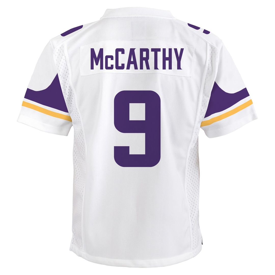 J.J. McCarthy Minnesota Vikings Nike Youth Game Official Jersey - White