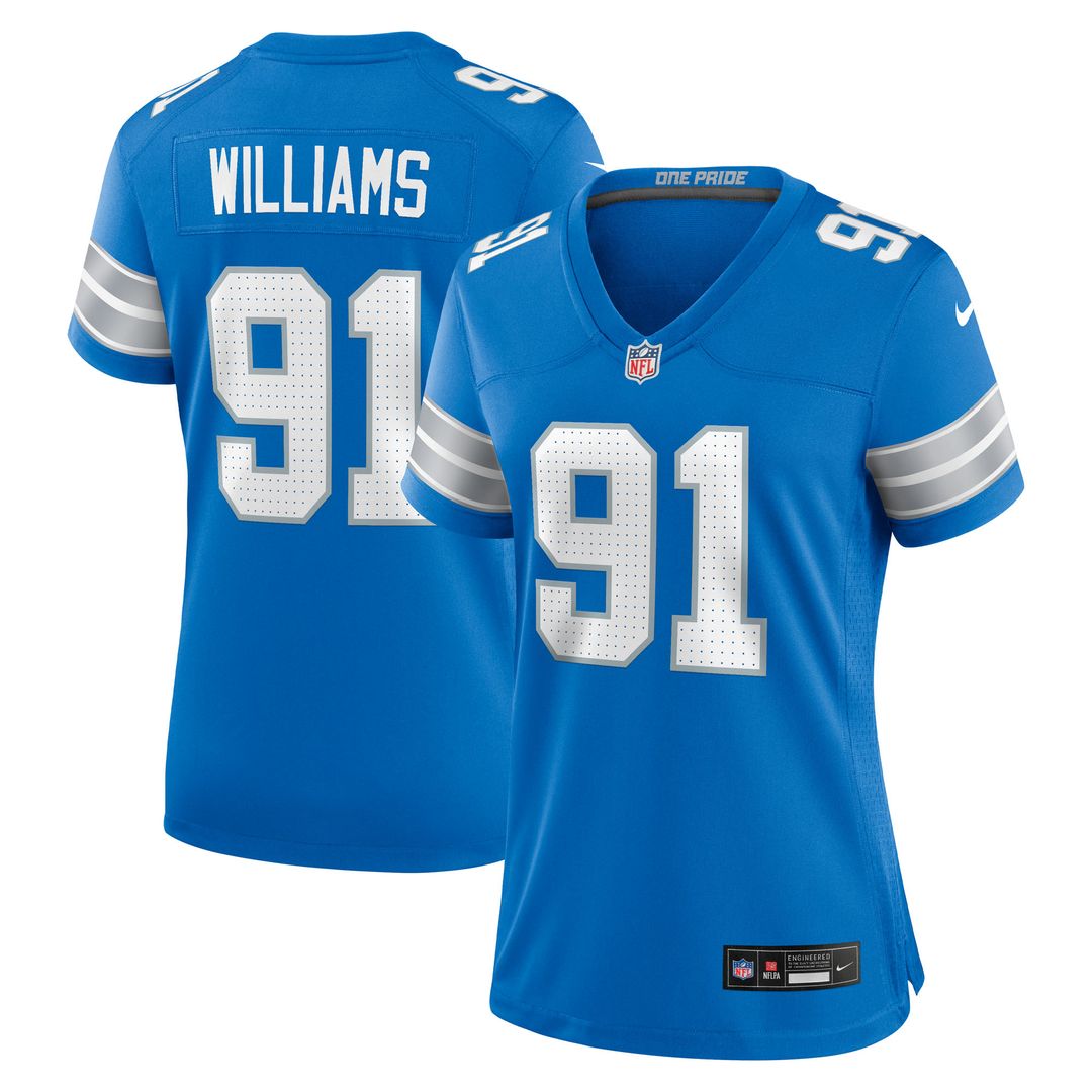 Tyleik Williams Detroit Lions Nike Women's Team Game Official Jersey -  Blue
