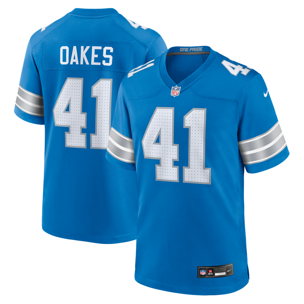 Gunnar Oakes Detroit Lions Nike Team Game Official Jersey -  Blue
