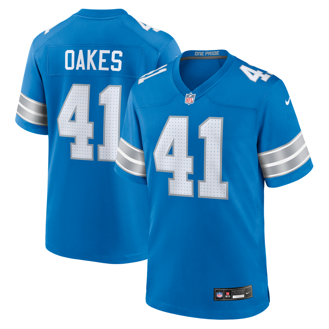Gunnar Oakes Detroit Lions Nike Team Game Official Jersey -  Blue