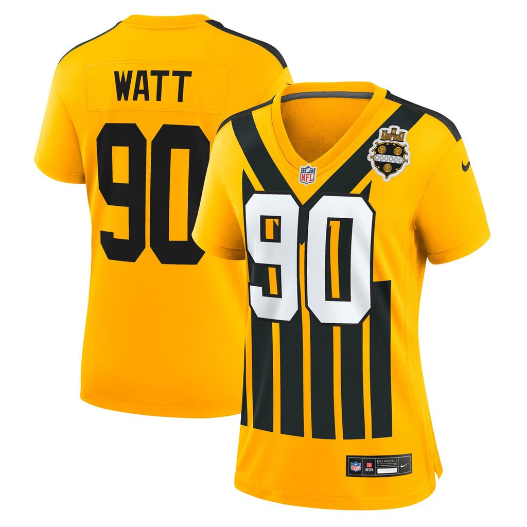 T.J. Watt Pittsburgh Steelers Nike Women's Alternate 1933 Throwback Game Official Jersey - Gold