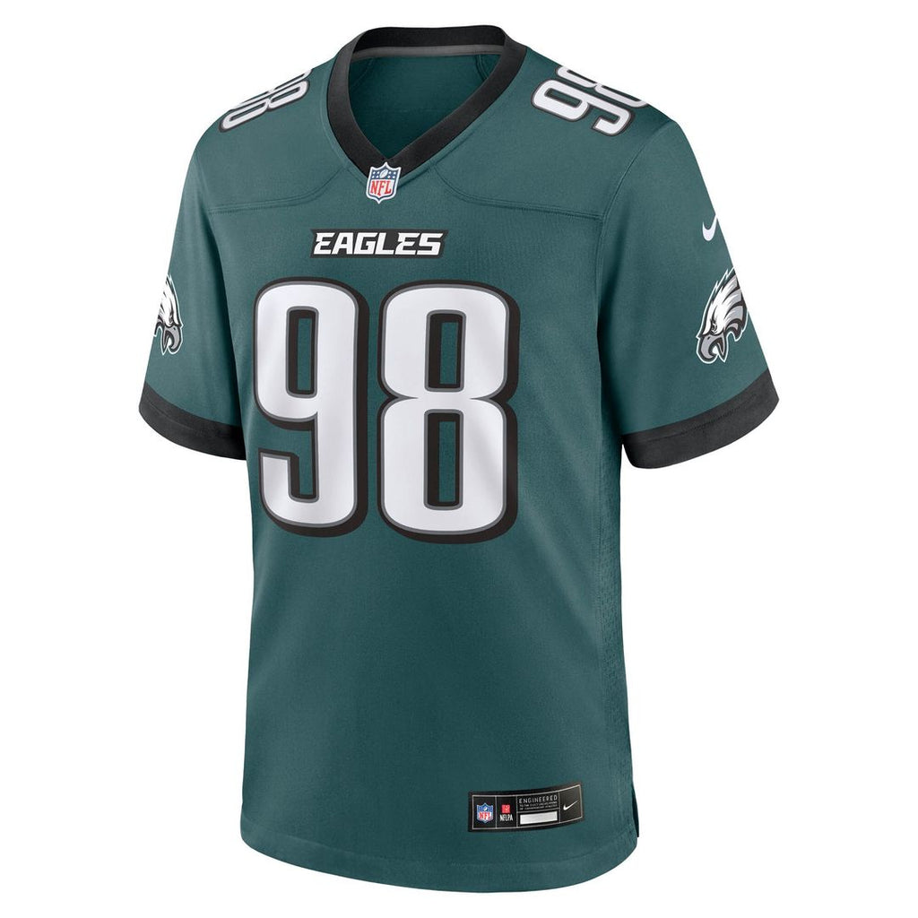 Jalen Carter Philadelphia Eagles Nike Team Game Jersey - Midnight Green