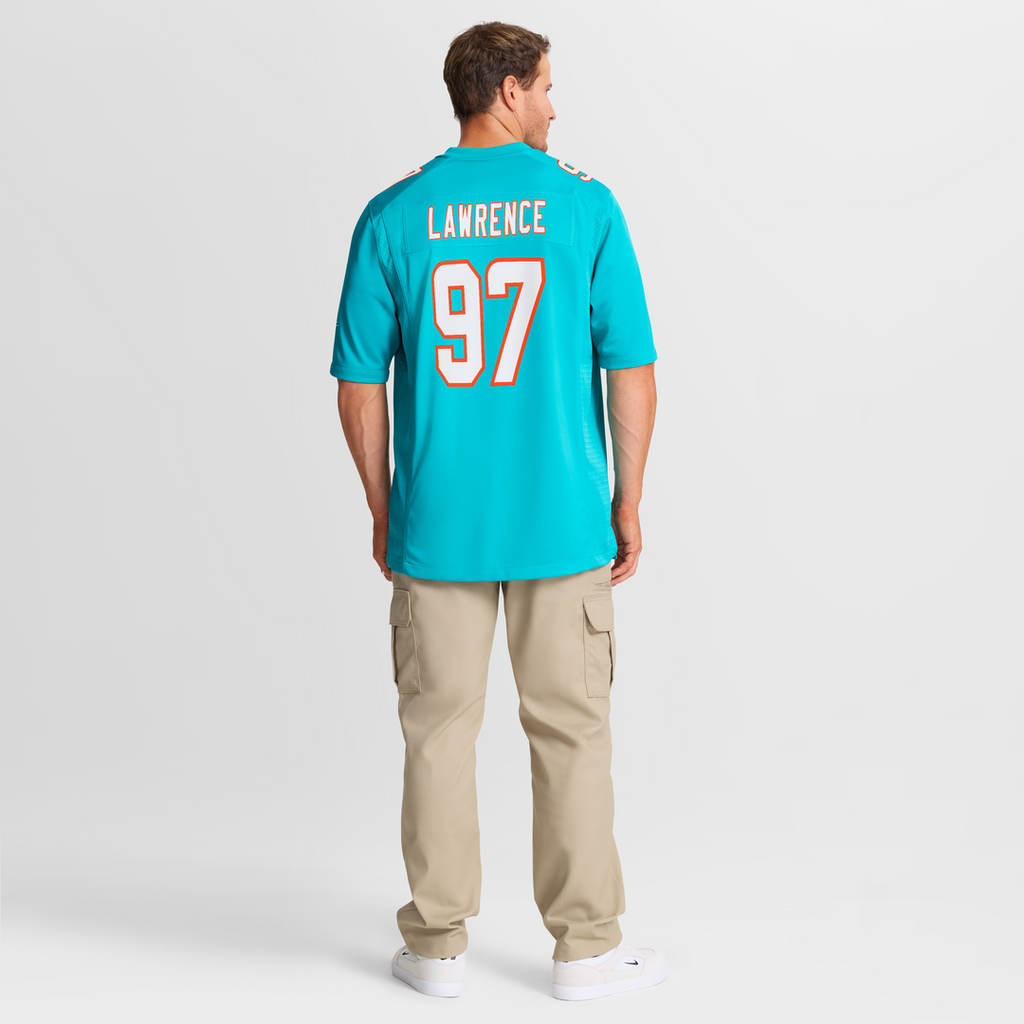 Rashard Lawrence Miami Dolphins Nike Team Game Jersey - Aqua