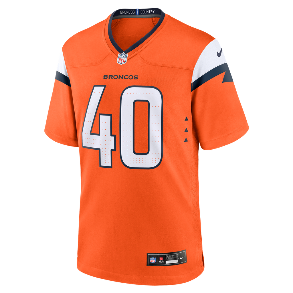 Justin Strnad Denver Broncos Nike Team Game Official Jersey -  Orange