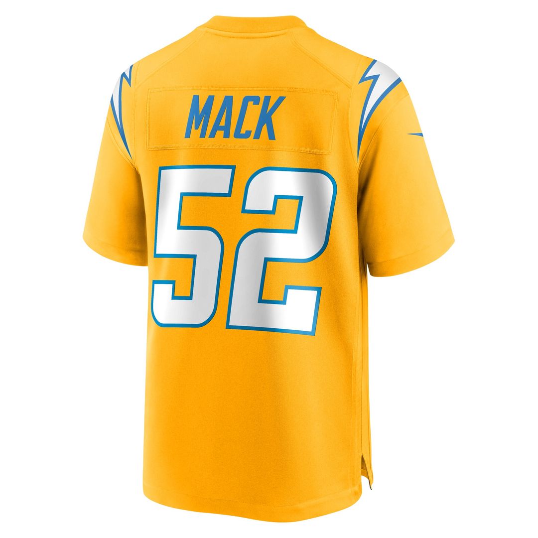Khalil Mack Los Angeles Chargers Nike Alternate Charger Power Game Player Jersey - Gold