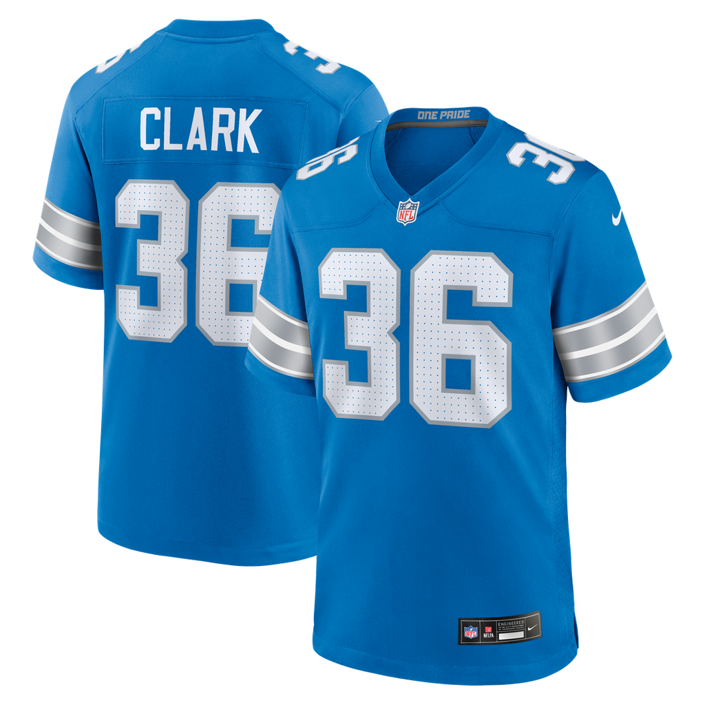 Chuck Clark Detroit Lions Nike Team Game Official Jersey - Blue