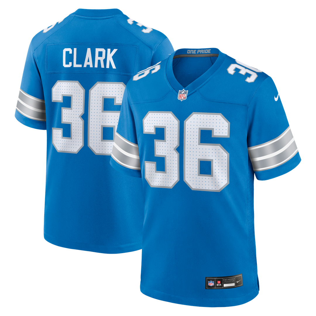 Chuck Clark Detroit Lions Nike Team Game Official Jersey - Blue