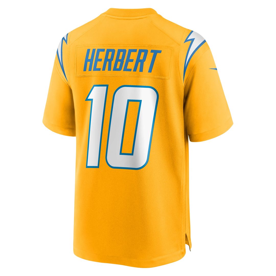 Justin Herbert Los Angeles Chargers Nike Youth Alternate Charger Power Game Player Jersey - Gold