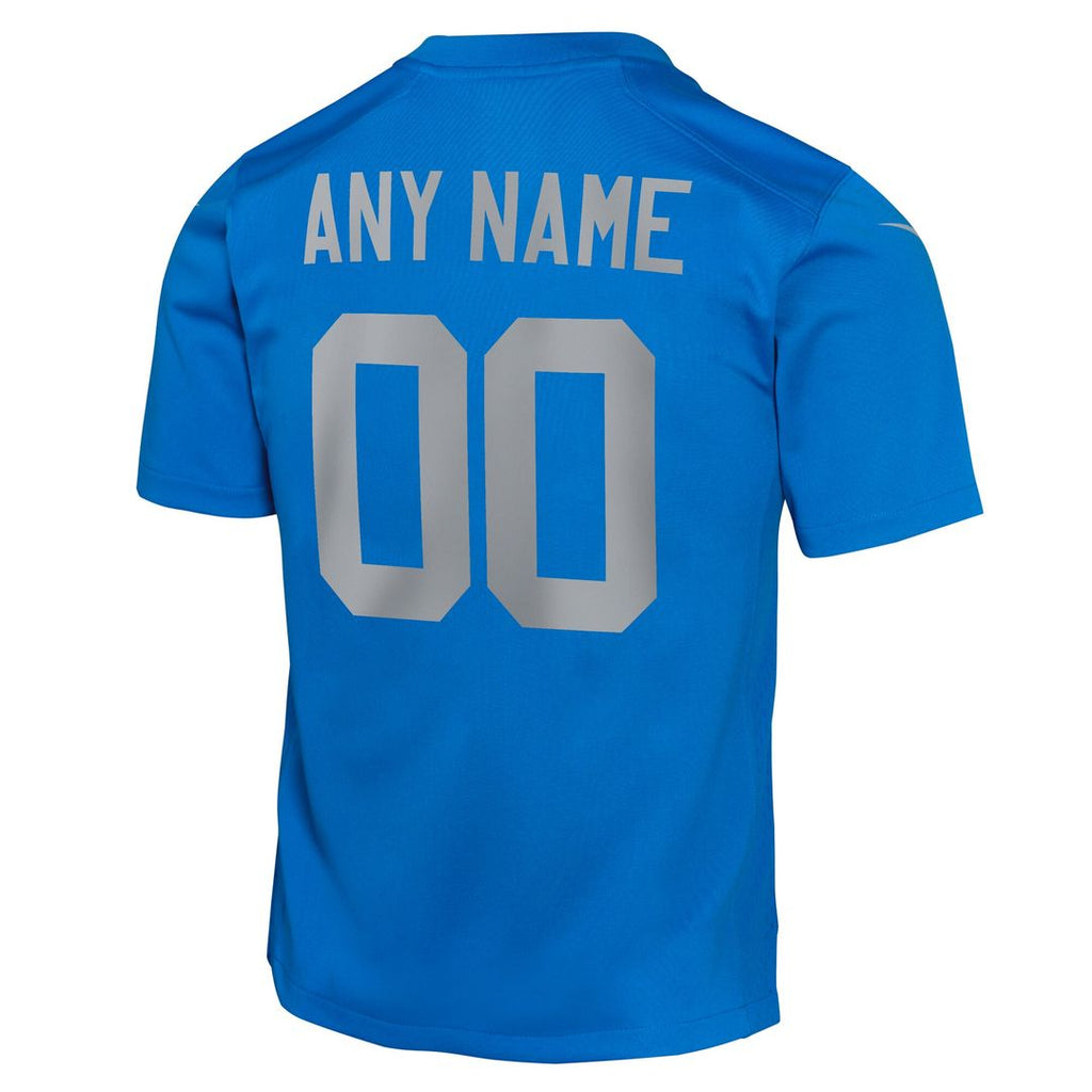 Detroit Lions Nike Youth Alternate Custom Game Official Jersey - Blue