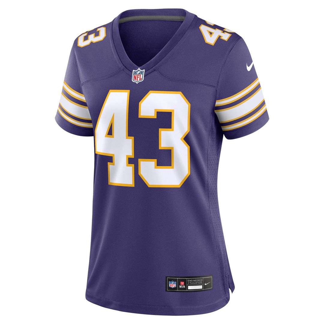 Andrew Van Ginkel Minnesota Vikings Nike Women's Alternate Game Jersey - Purple