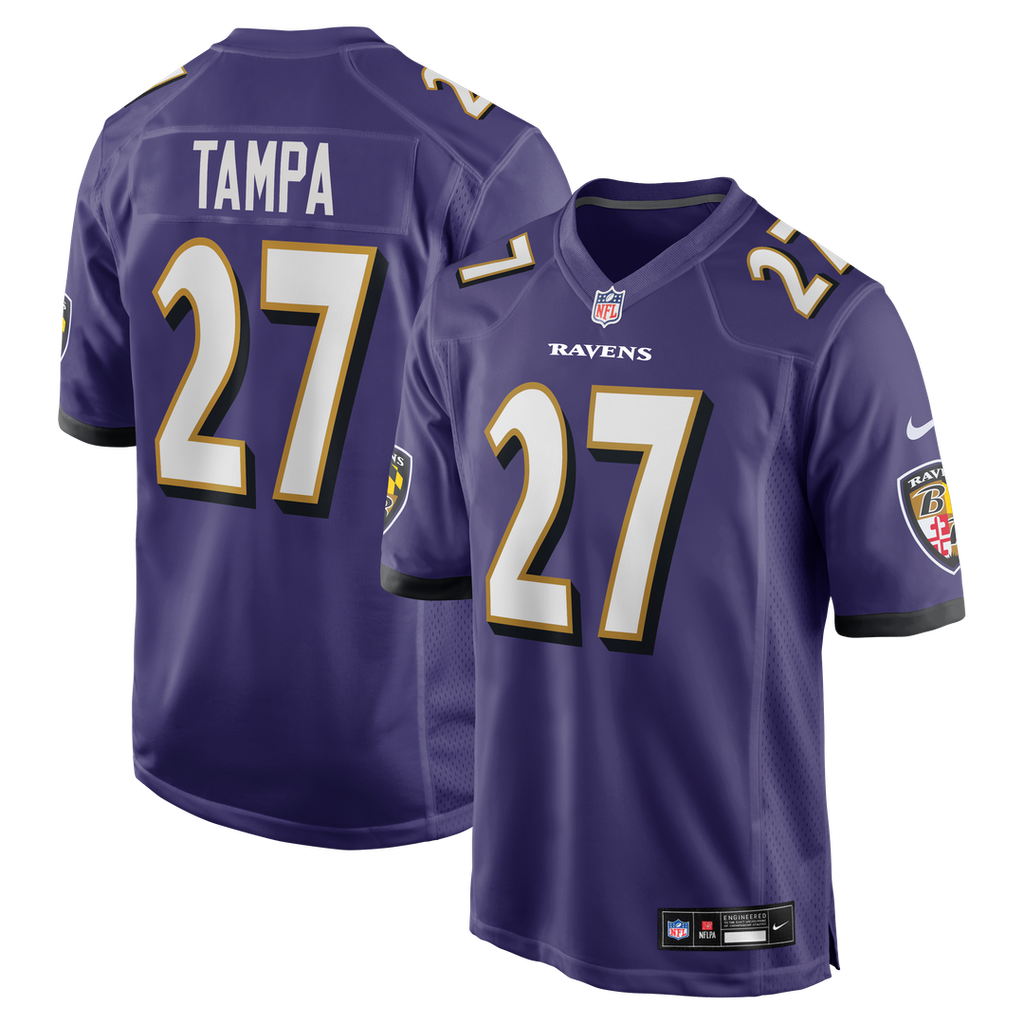 T.J. Tampa Baltimore Ravens Nike Team Game Official Jersey -  Purple