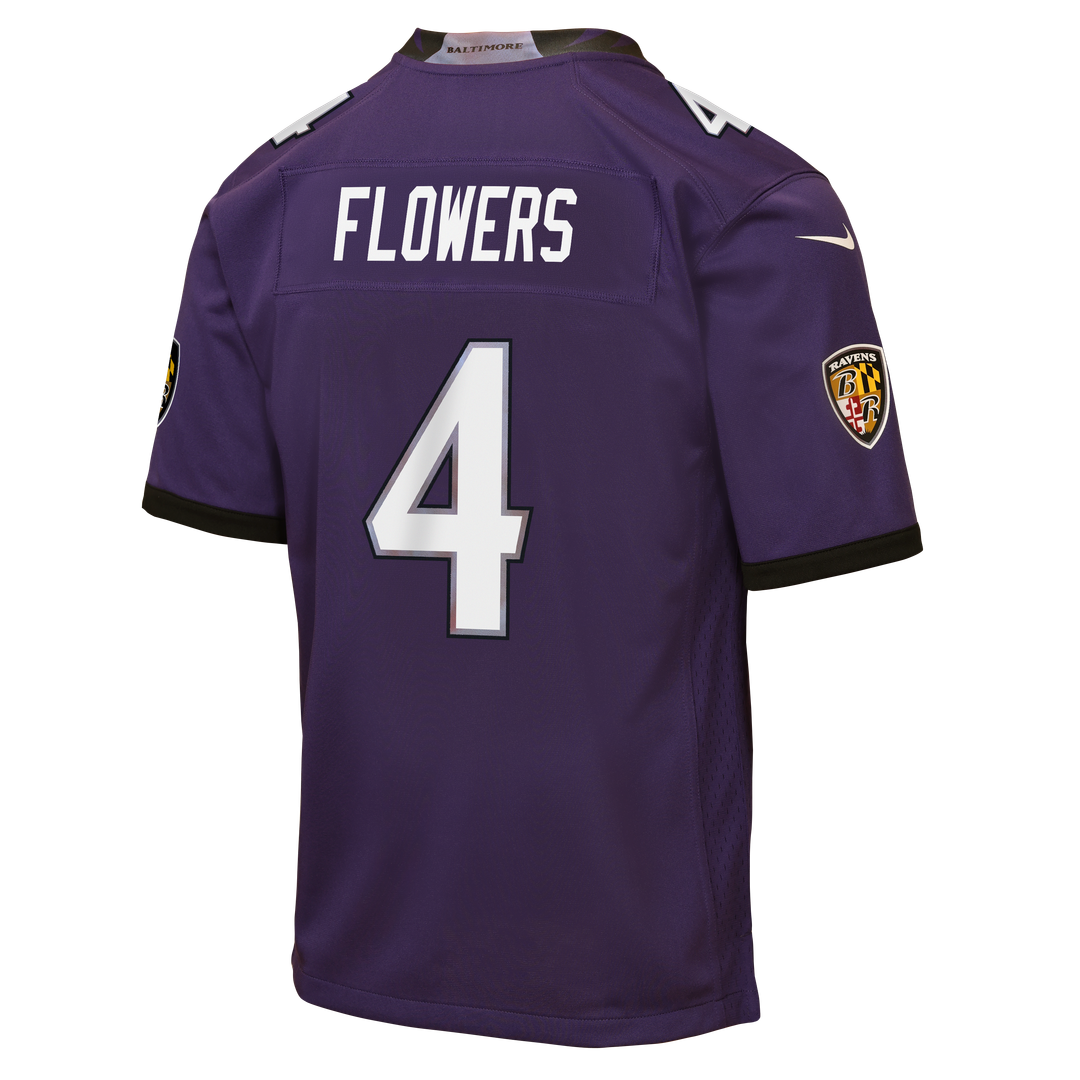 Zay Flowers Baltimore Ravens Nike Youth Alternate Game Official Jersey - Black