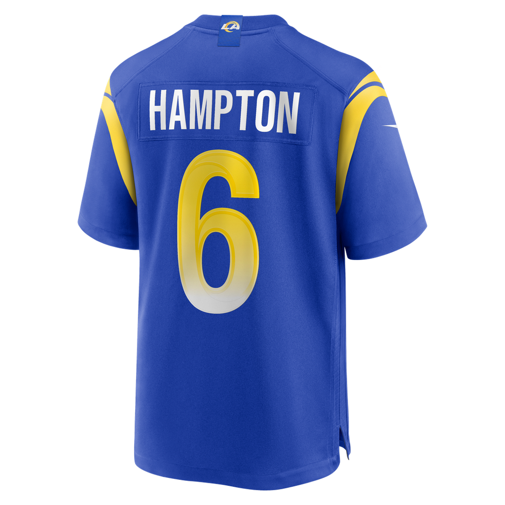 Nick Hampton Los Angeles Rams Nike Team Game Official Jersey -  Royal