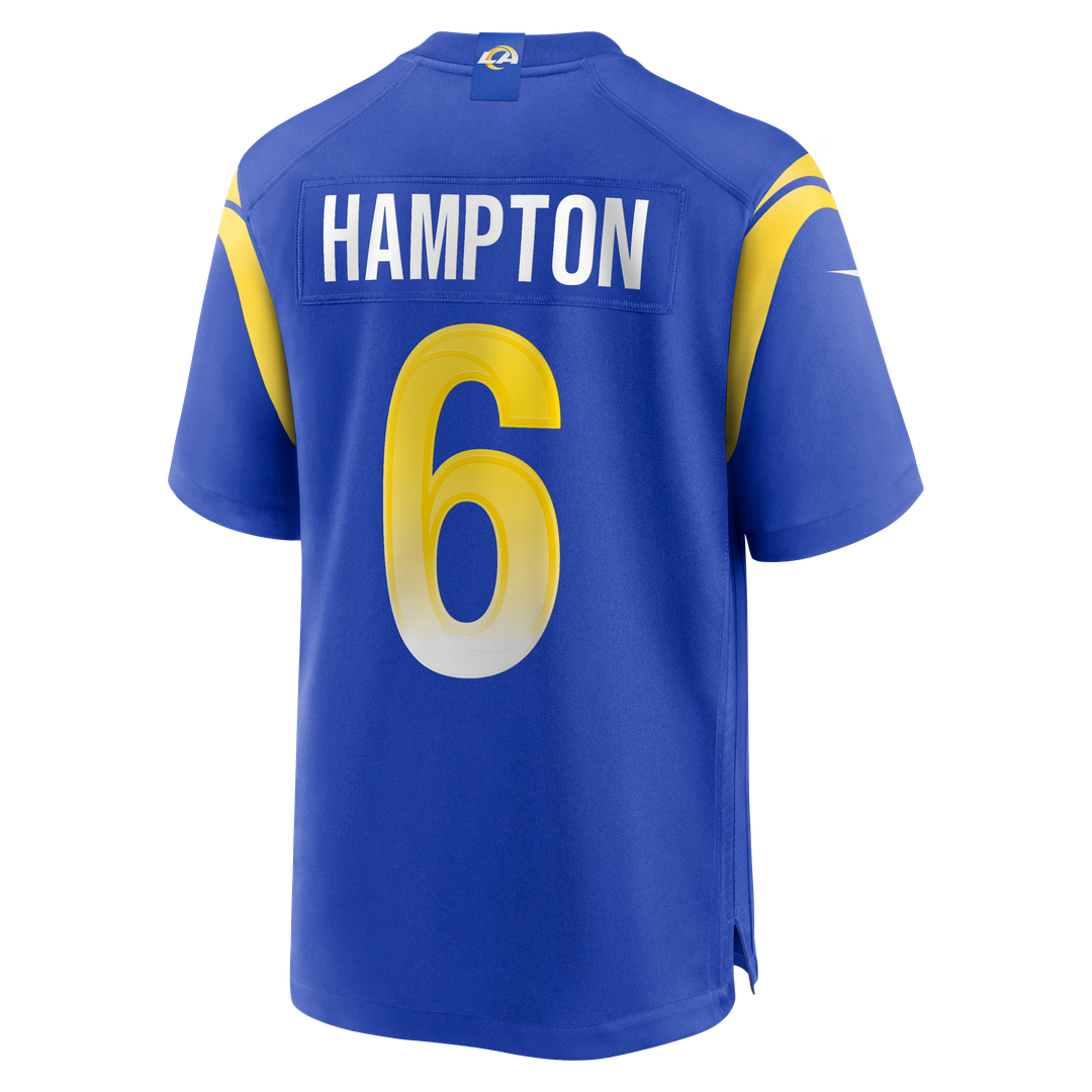 Nick Hampton Los Angeles Rams Nike Team Game Official Jersey -  Royal
